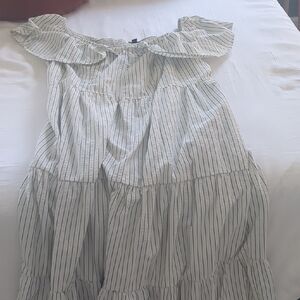 Torrid Off-Shoulder Striped Maxi Dress - White and Black
